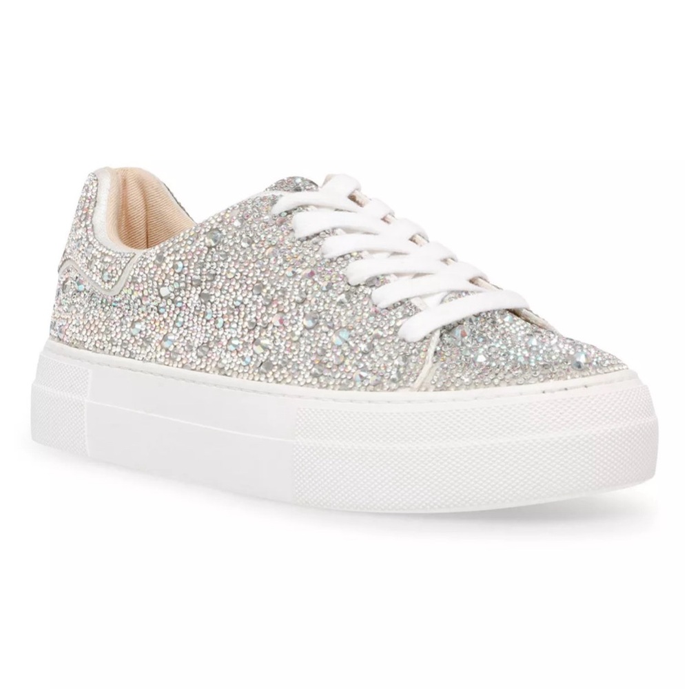 Betsey Johnson  Women's Sidny Rhinestone Platform Low Rise Sneaker